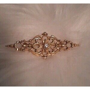 Vintage Jewelry: Victorian Revival Faux Diamond Bar Brooch